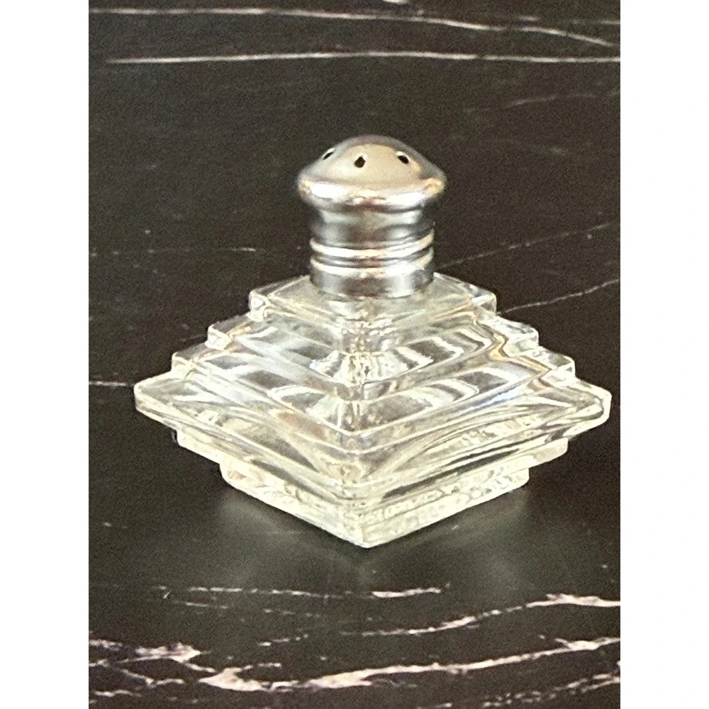 Vintage Irice Mini Crystal Salt & Pepper Shakers Art Deco 1.5
